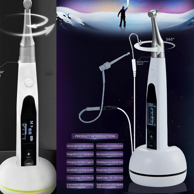 Dental Wireless Endo Motor with apex location and contra angle