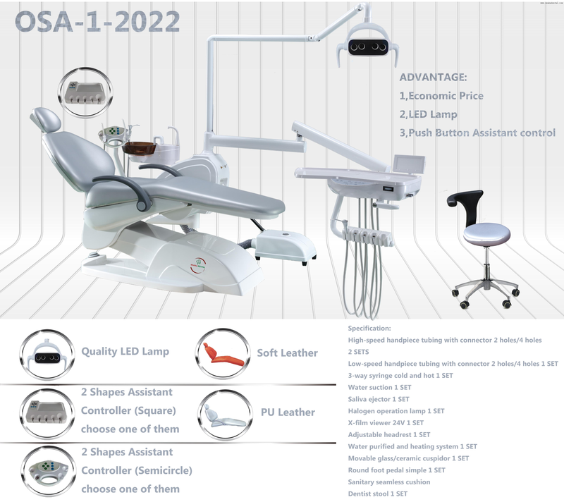 Dental unit with painting strong metal base and Led lamp and key button ...