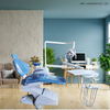 Blue colur dental chair with 6 LED lamp / Economic dental chair / dental chair for clinic