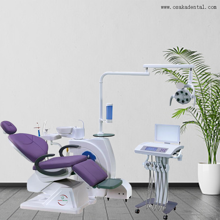 Dental Chair with Moving Cart And Blue Nice Colour / Strong base dental chair