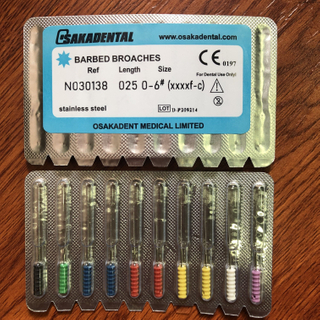 Dental Barbed Broaches Made of Good Wire for Endo Treatment