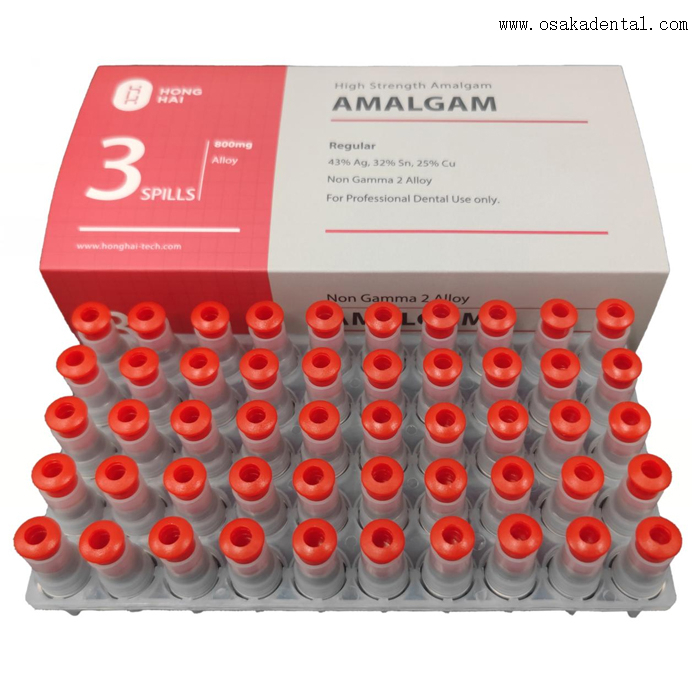 Ag 43% red color Dental Amalgam Alloy Capsule 800mg Spill3