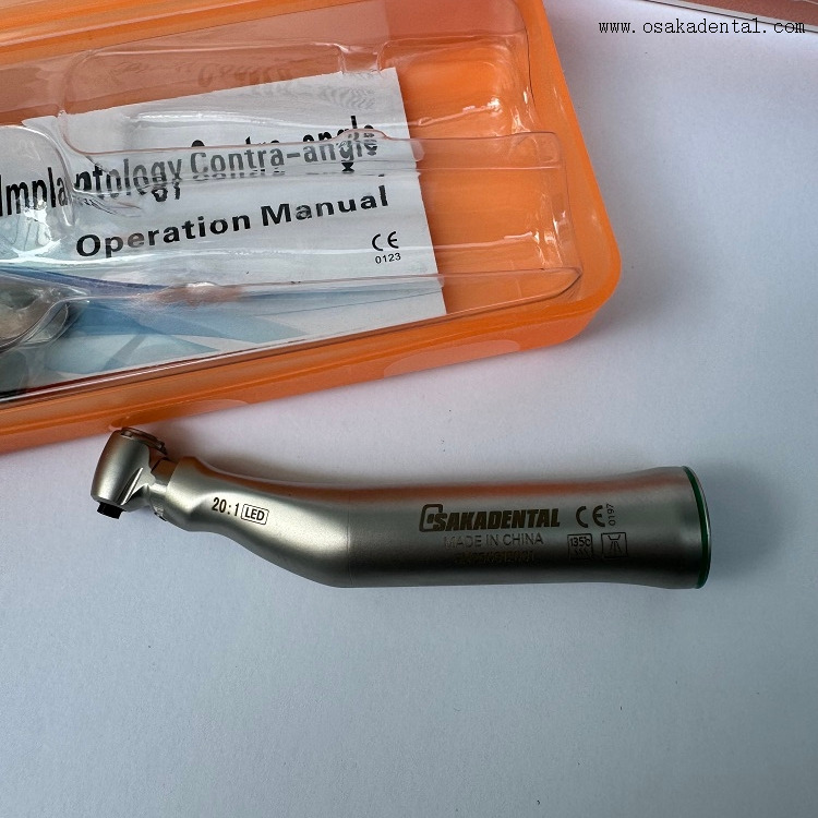 Dental 20:1 Implant Contra Angle Stainless Steel LED