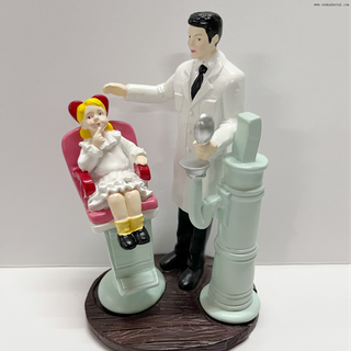 New Dental Office Decoration Dentist And Little Girl Figurine Ornament