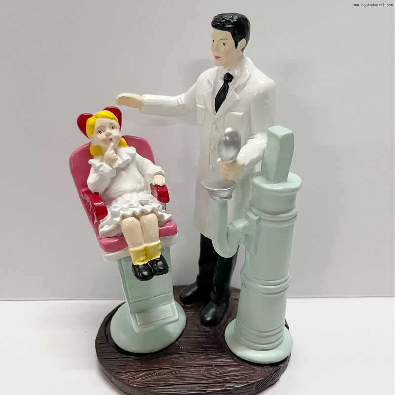 New Dental Office Decoration Dentist And Little Girl Figurine Ornament