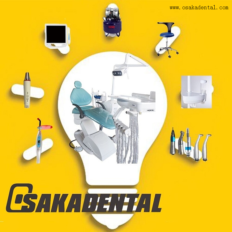 Dental Chair with LED lamp/ air compressor/ scaler/ handpiece/ curing light/ oral camera+monitor OSA-1-LED