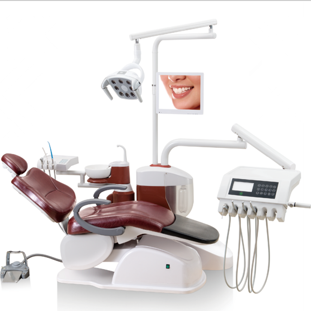 Luxurious Dental Unit with Induction Button Drop Type Instrument Tray