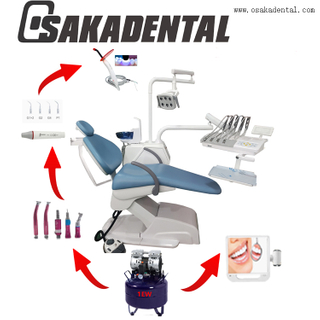 Comfortable Electronic Dental Chair with build in curing light and build in scaler 