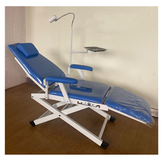 Cheaper Portable Dental Chair Unit with Led Lamp and Metal Tray