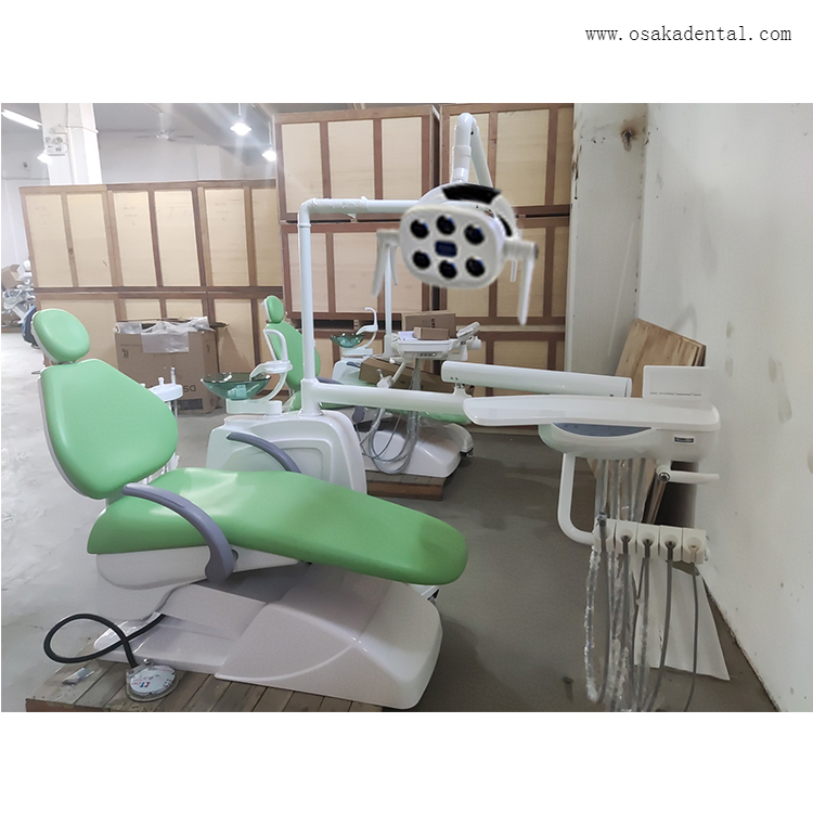 Dental Chair with Dental air compressor and dental handpiece and dental LED scaler and dental curing light