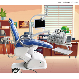 Blue Color Top Mounted Dental Chair