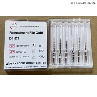 Dental retreatment files with golden type for dental endodontic files system