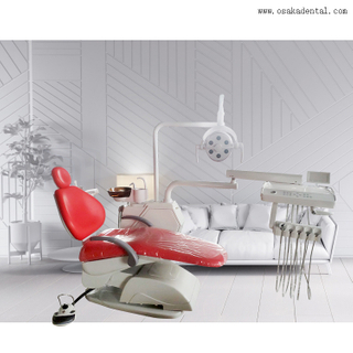 Dental Chair with Red Color And LED Lamp
