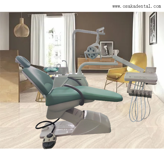 High quality Dental Chair with dentist stool with curing light and dental handpiece