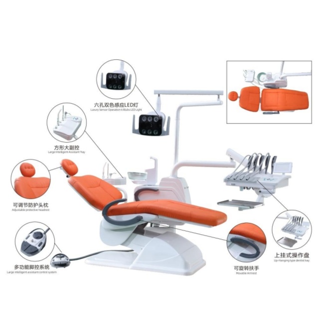 Top-mounted Dental Chair with leather