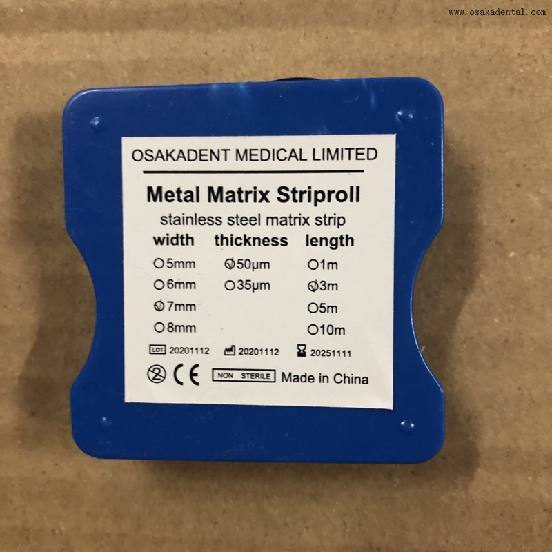 STAINLESS STEEL MATRICE BANDS in roll for dental treatment for dental handpiece