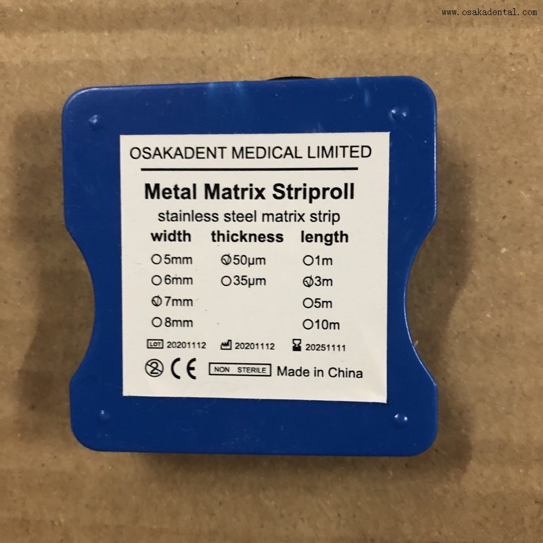 STAINLESS STEEL MATRICE BANDS in roll for dental treatment for dental handpiece