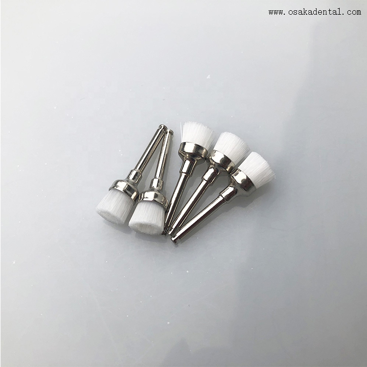 Dental Latch Style Flat White Bristle Prophy Brush