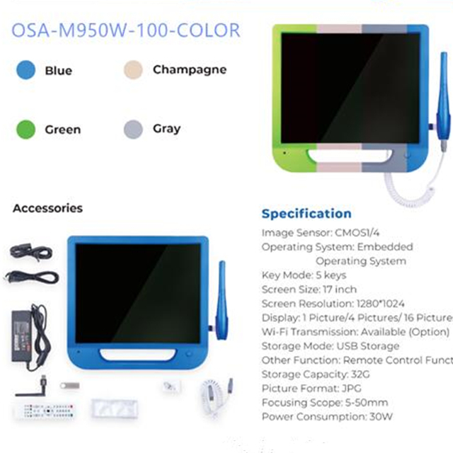 Colorful Dental Intraoral Camera And Monitor for Dental Chair