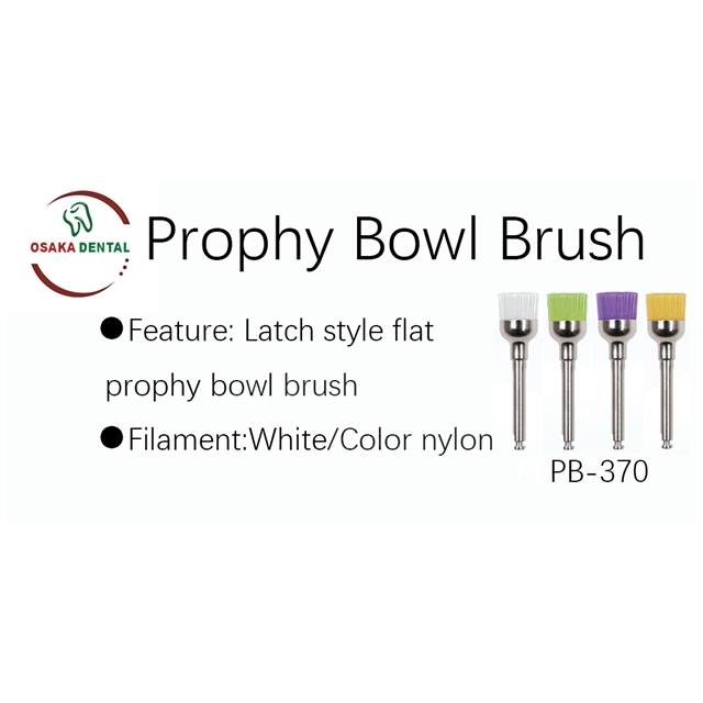 Latch Style Flat Bowl Nylon Prophy Brush PB370
