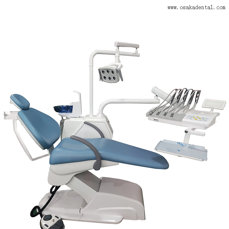 High quality Dental Chair with dentist stool with curing light and dental handpiece
