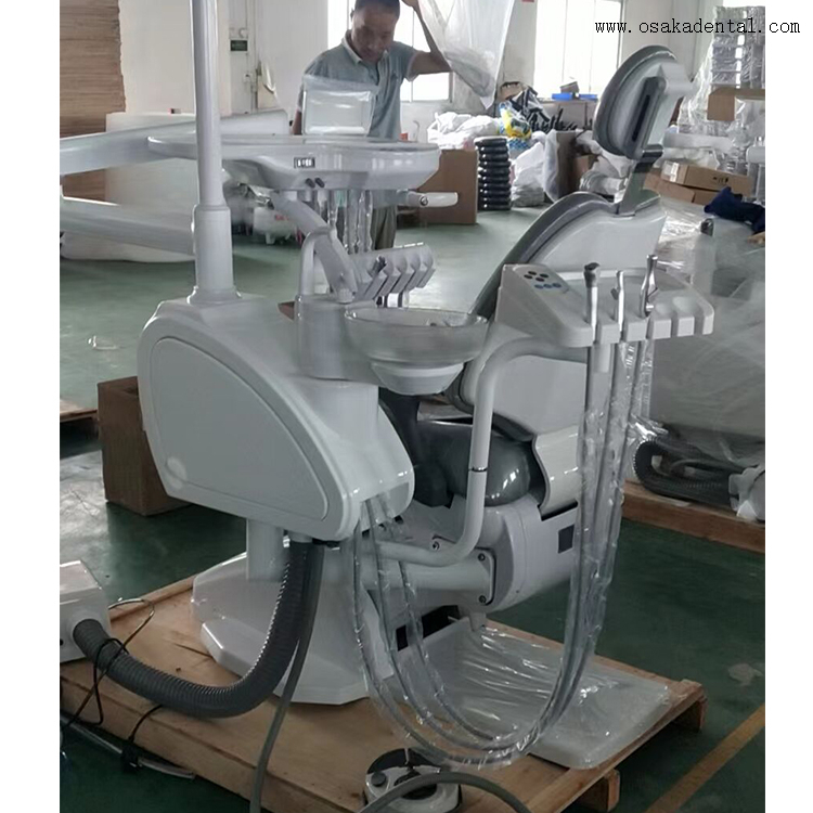 Economic dental chair with dental air compressor and good quality dental handpiece