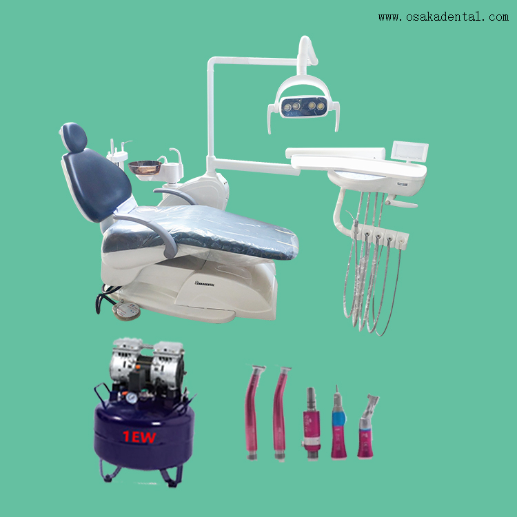 Dental Chair with dental handpiece and dental air compressor / High quality dental chair 