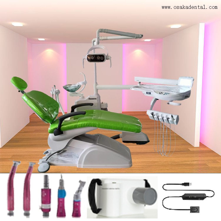 Dental chair with dental handpiece and dental x ray machine and dental sensor