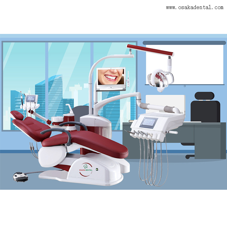 High level dental chair with 17 inches monitor and oral camera