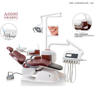 Luxury comfortabel leather Dental Chair with dentist stool Dental unit with dental handpiece and other option A6600