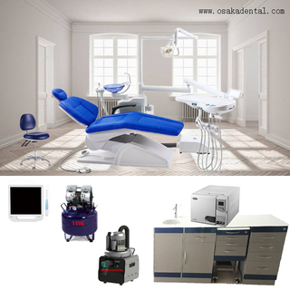 Simple dental chair with dental cabinet for dental clinic