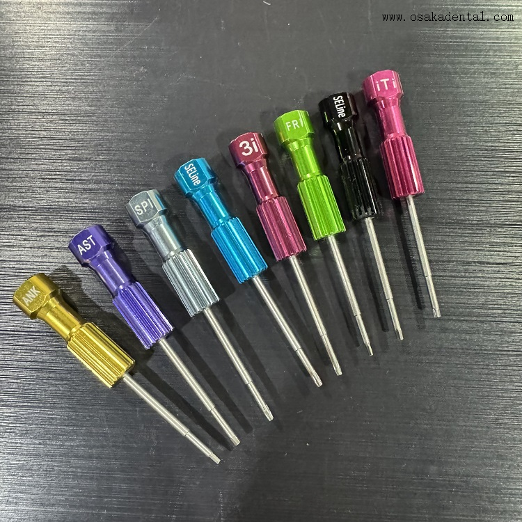 Dental Implant Screwdrivers Colorful
