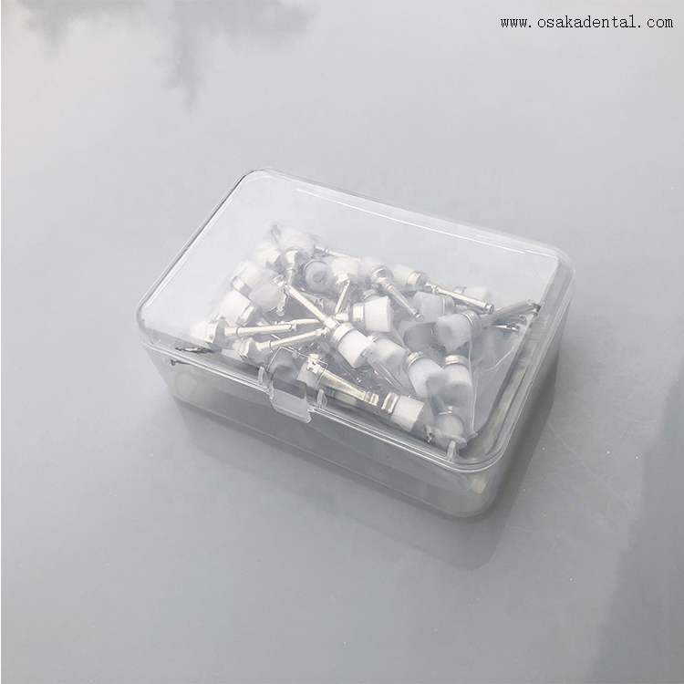 Dental Latch Style Flat White Bristle Prophy Brush