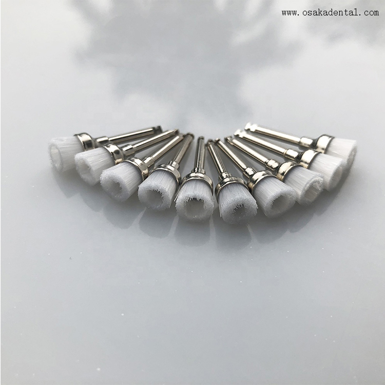 Dental Latch Style Flat White Bristle Prophy Brush