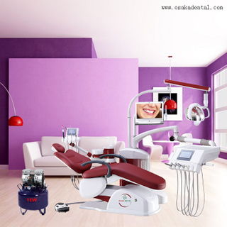 High Elegant Dental Chair for High Class Dental Clinic Red Color