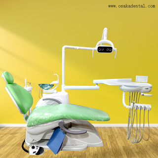 Blue color dental chair with LED lamp