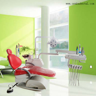 Red color Dental Chair with Dental handpiece