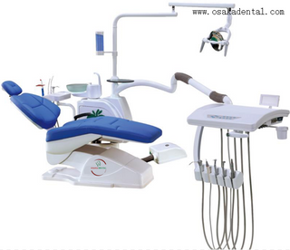 Dental chair with LED lamp with assistance control and single arm and with Microfiber Leather
