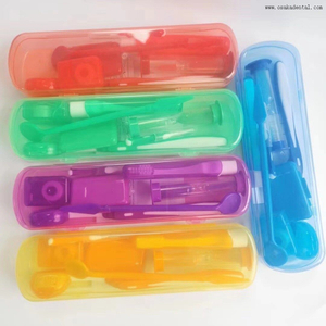 Dental Orthodontic Kit with Brush And Mirror in Color Plastic Box