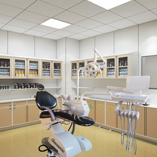 Black Dental Chair Unit with Big Film Viewer