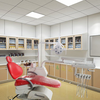 Red and Stable Dental Chair Unit for Dental Clinic