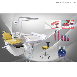 Dental chair with Air compressor and Dental handpiece and LED scaler