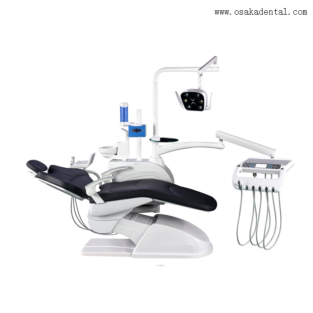 High class black colour dental chair with dental oral camera and 17 inches monitor