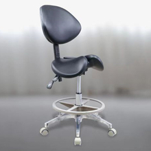 Split Seat Style Saddle Stool with Backrest 