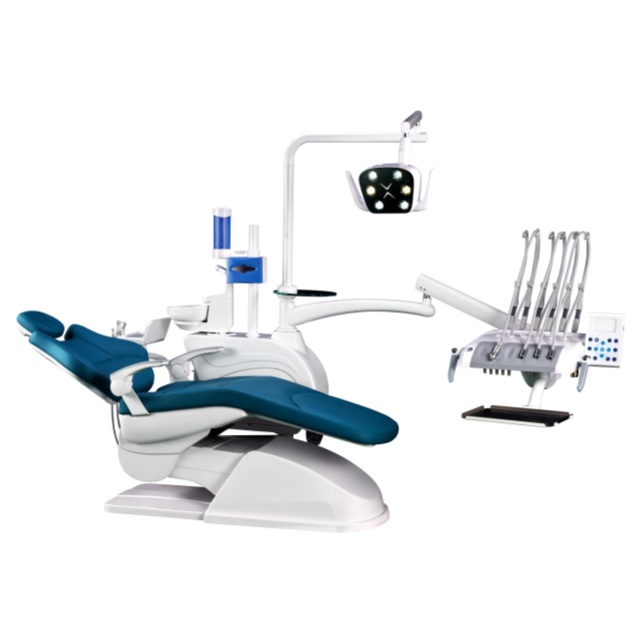 Top Mounted Tray Leather Dental Chair