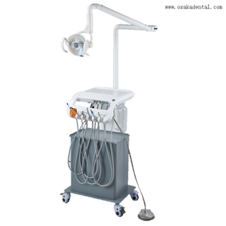 Portable dental unit with compressor and with Halogen lamp