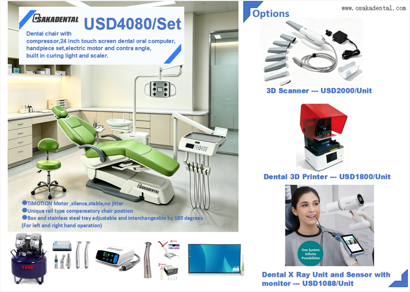 Luxury Electric Dental Chair Unit American Style Dentist Equipment Left and right Hand Hydraulic Dental Chair
