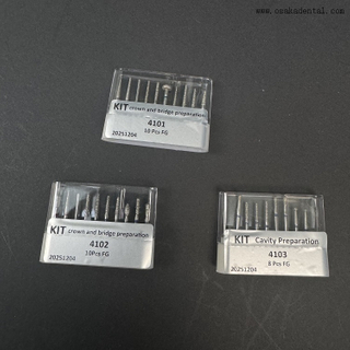 Dental FG Diamond Bur Kits Crown & Bridge Prep. for Anterior OSA-4101-4102-4103