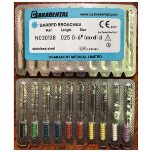 Dental Root Canal Endodontic File Barbed Broaches With Stainless Steel