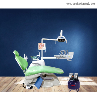 High Quality Dental Chair Unit in Top Mounted with Dental Air Compressor And Dental Oral Camera